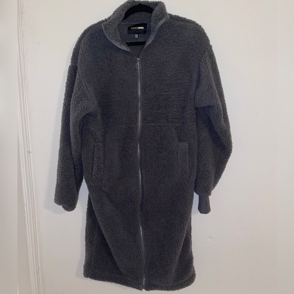 NWOT Fashion Nova Sherpa Longline Jacket - Picture 2 of 4
